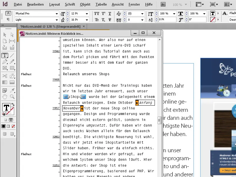 Das Notiz-Werkzeug in InDesign