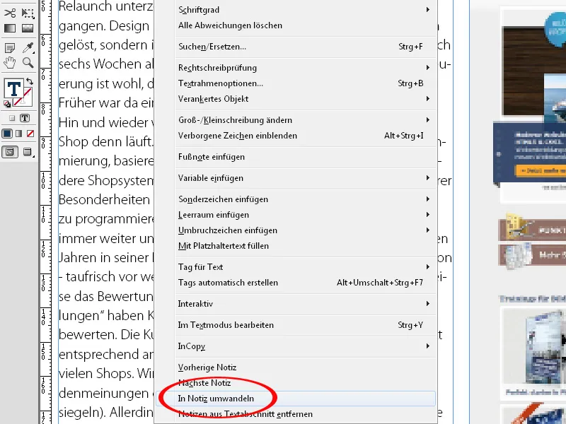 Das Notiz-Werkzeug in InDesign