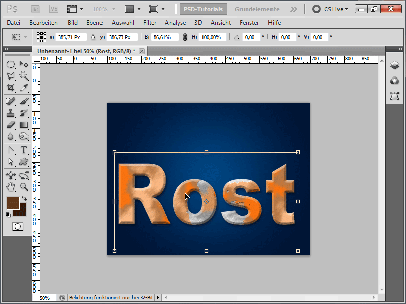 Rost - 6 Varianten, eine Rosttextur/einen Rosttext zu erstellen