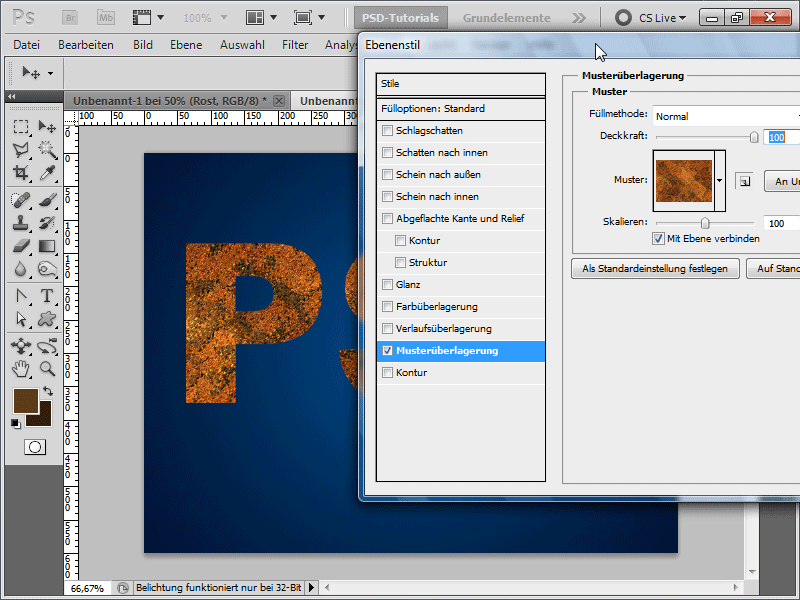 Rost - 6 Varianten, eine Rosttextur/einen Rosttext zu erstellen