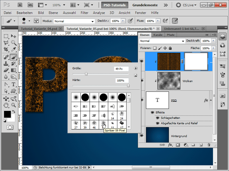 Rost - 6 Varianten, eine Rosttextur/einen Rosttext zu erstellen