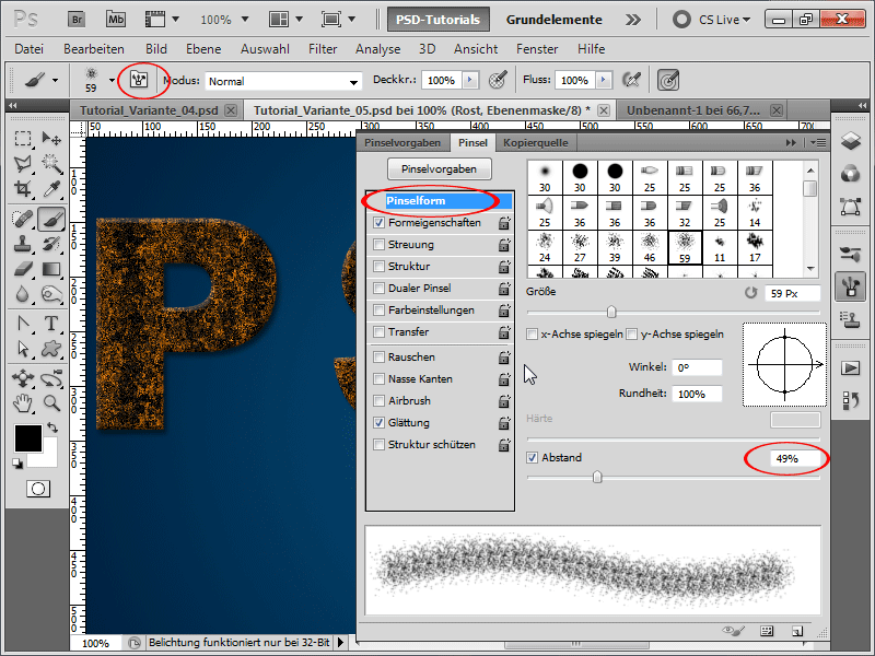 Rost - 6 Varianten, eine Rosttextur/einen Rosttext zu erstellen