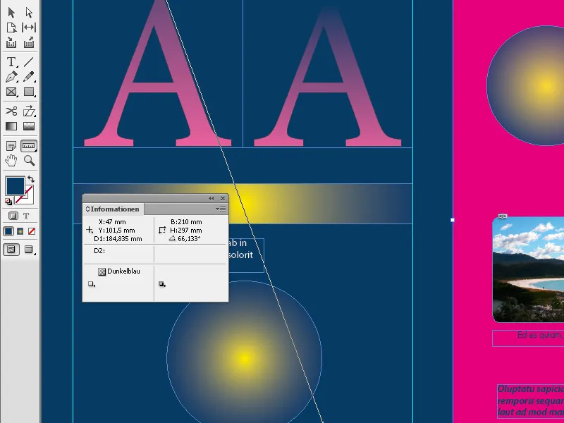 Pipeta in merilo v programu InDesign