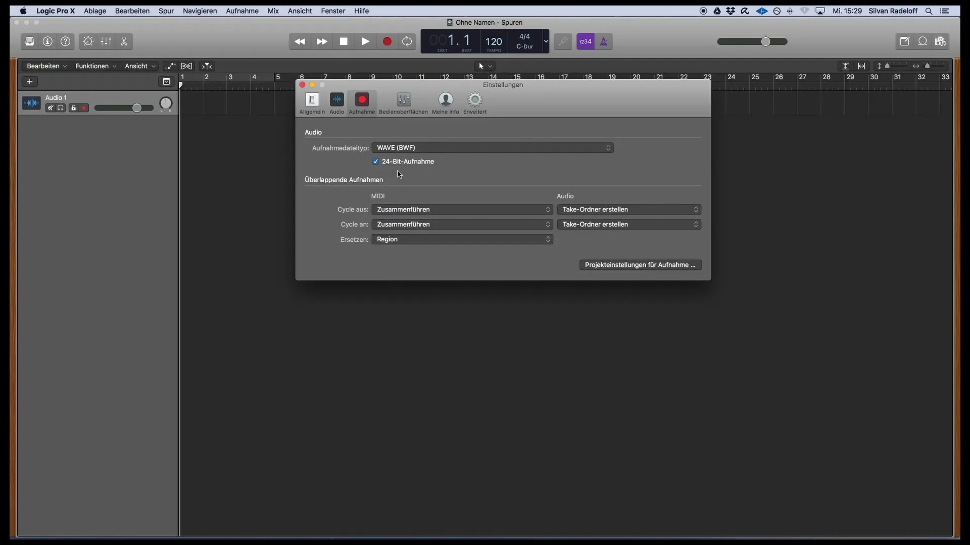 Správné nastavení a spuštění s Logic Pro X