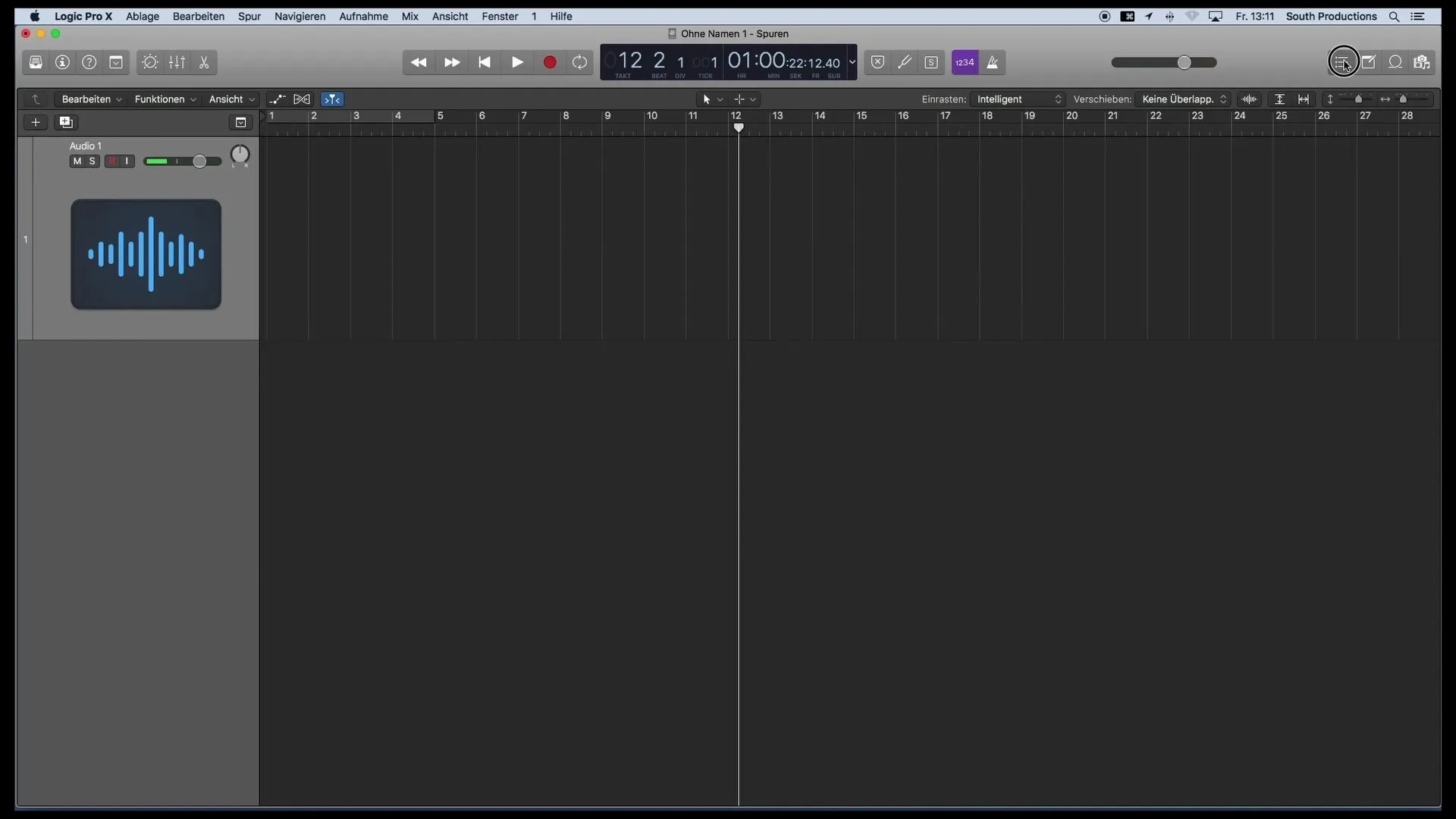 Optimizacija okna prenosa v Logic Pro X