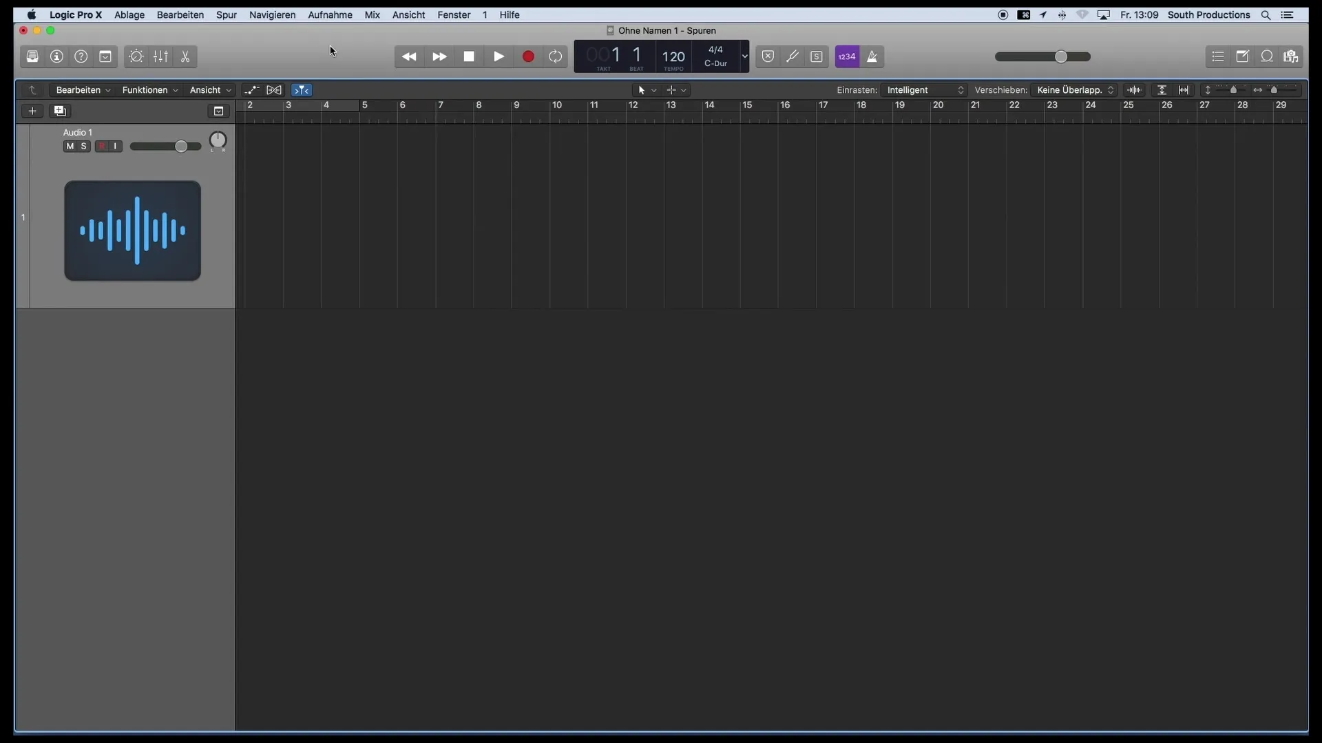 Optimalizace okna přenosu v programu Logic Pro X