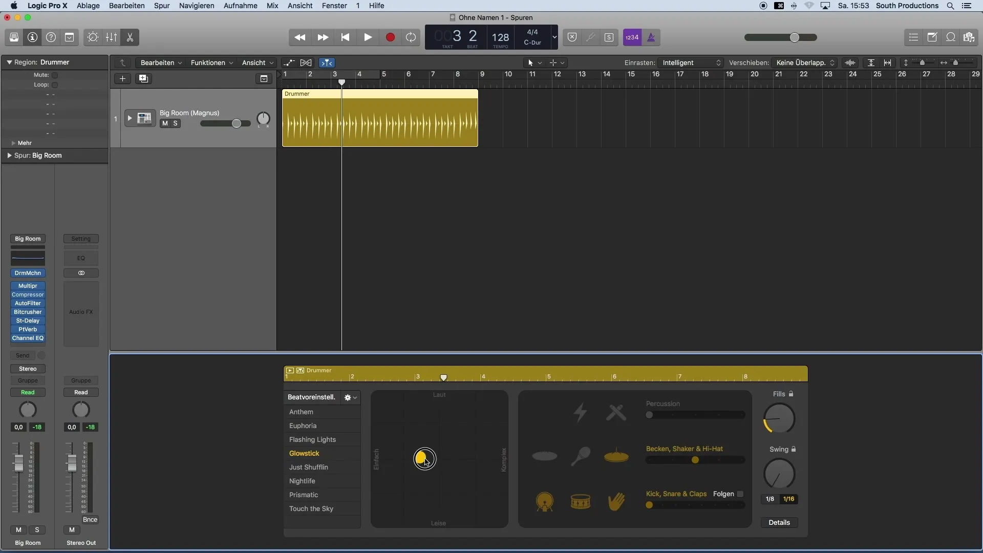 Membuat pola drum dengan Logic Pro X Drummer