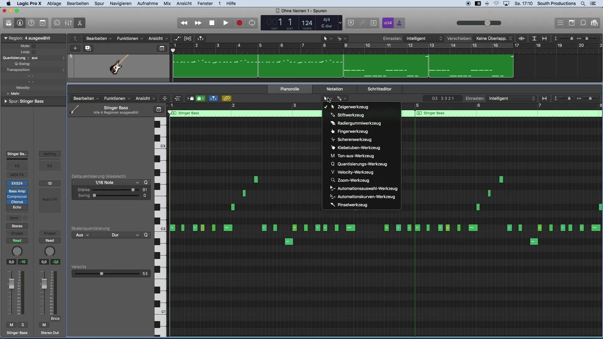 Prilagajanje hitrosti MIDI v programu Logic Pro X učinkovito