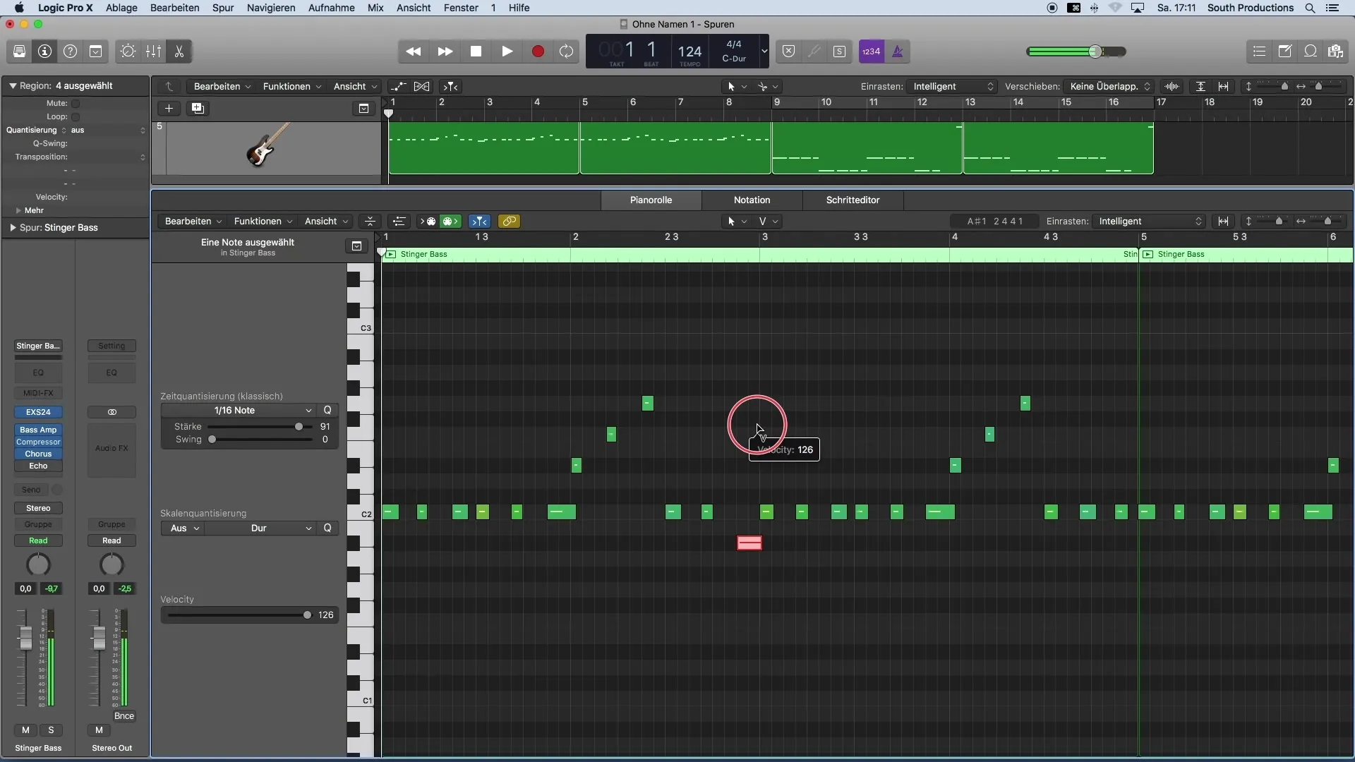 Upravit rychlost MIDI ve Logic Pro X efektivně