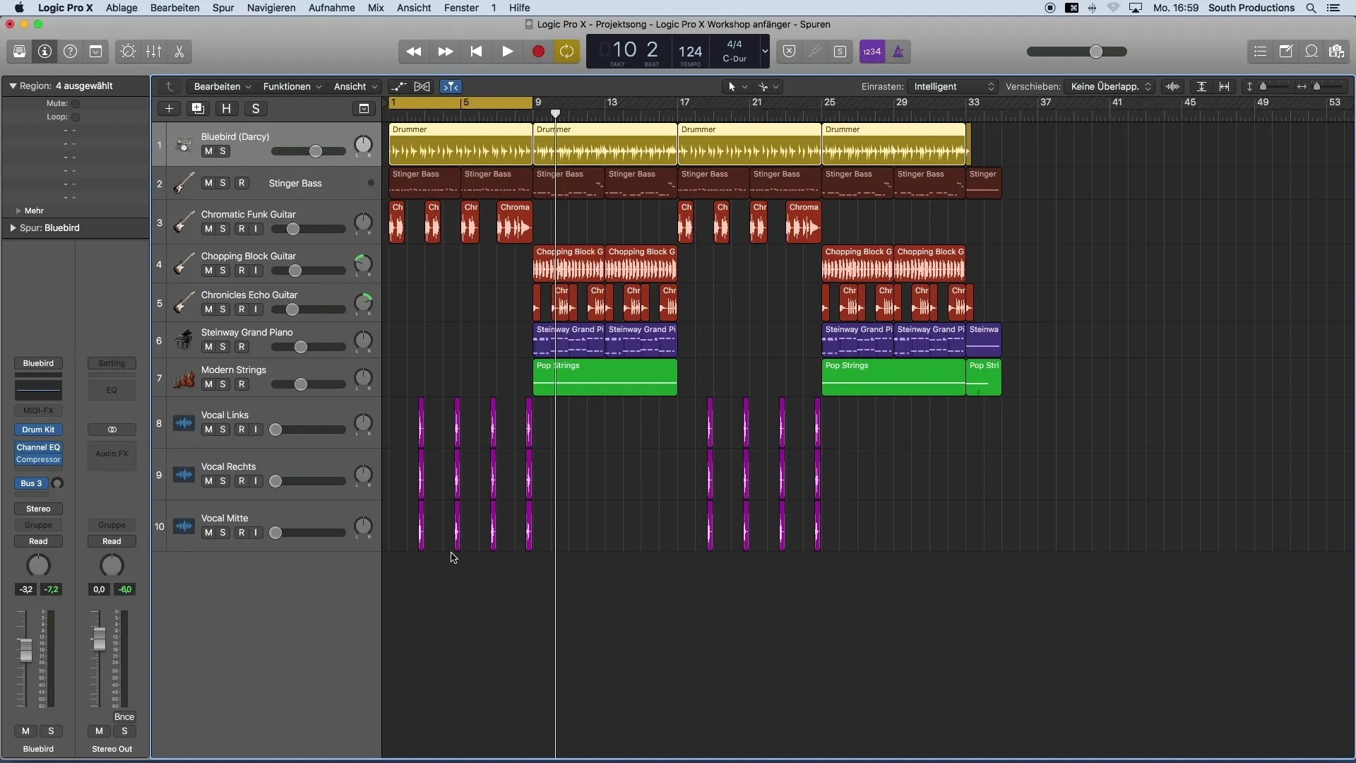 Start på rough mix med Logic Pro X