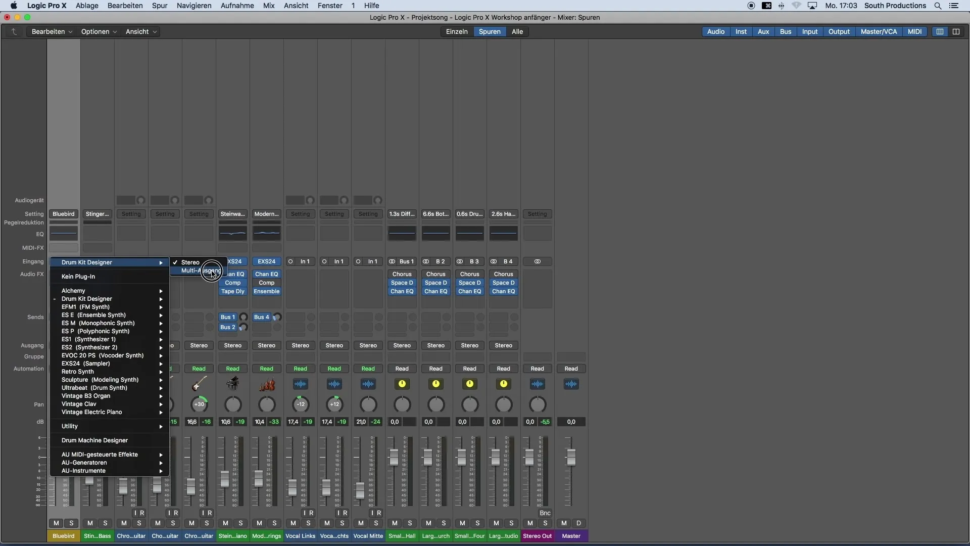 Start på rough mix med Logic Pro X