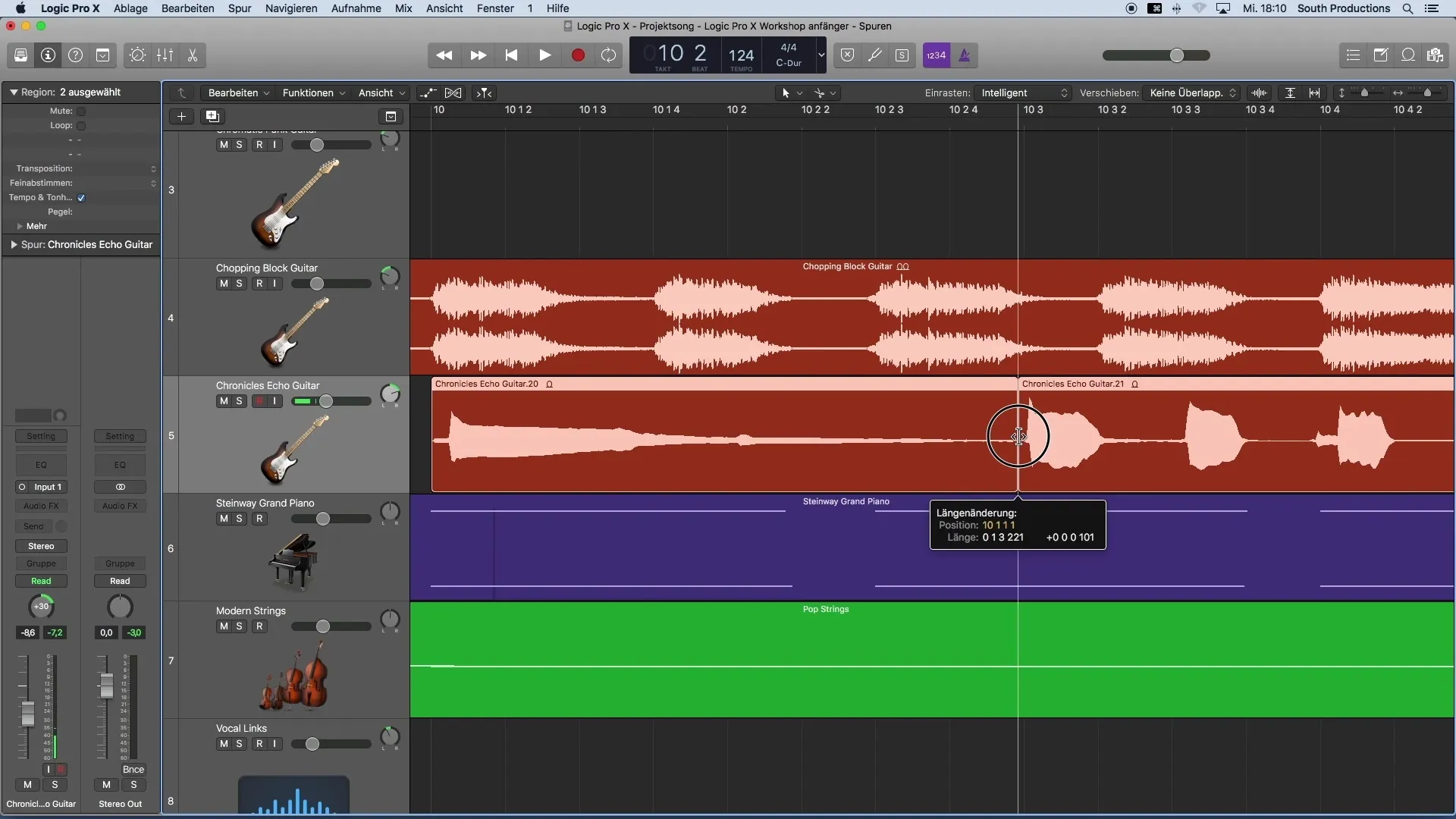 Mengatur proporsi volume suara secara efektif di Logic Pro X