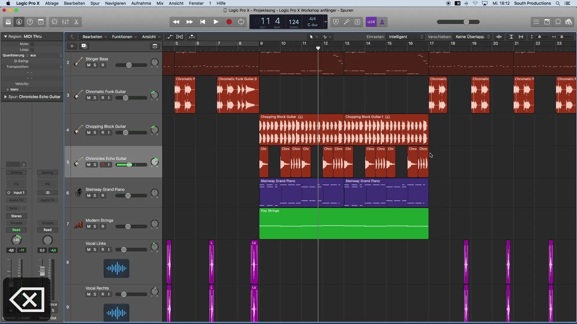 Nastavení hlasitostních poměrů v Logic Pro X efektivně upravit