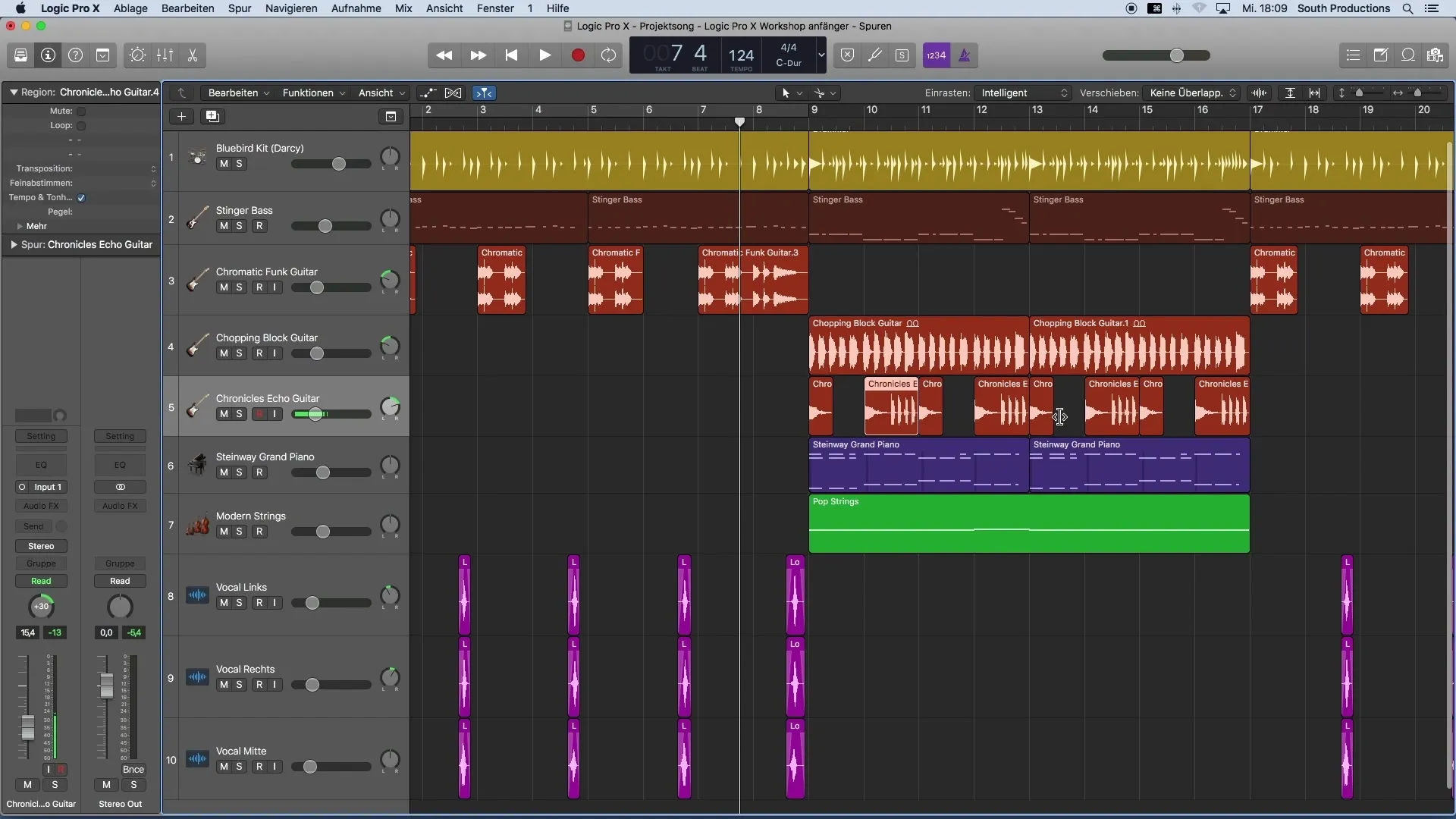 Úprava hlasitostních poměrů v Logic Pro X účinně přizpůsobit