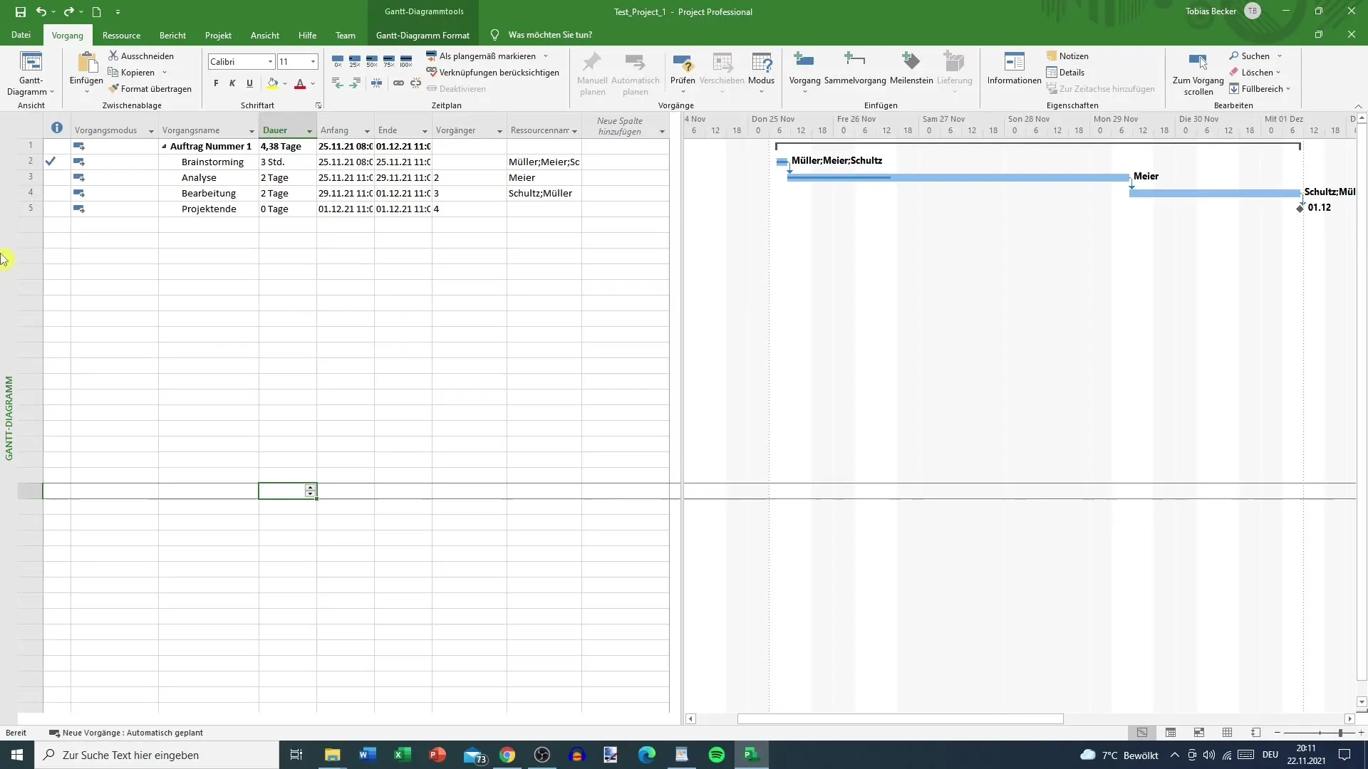 Projektfortschritt analysieren in MS Project - Schritt-für-Schritt-Anleitung