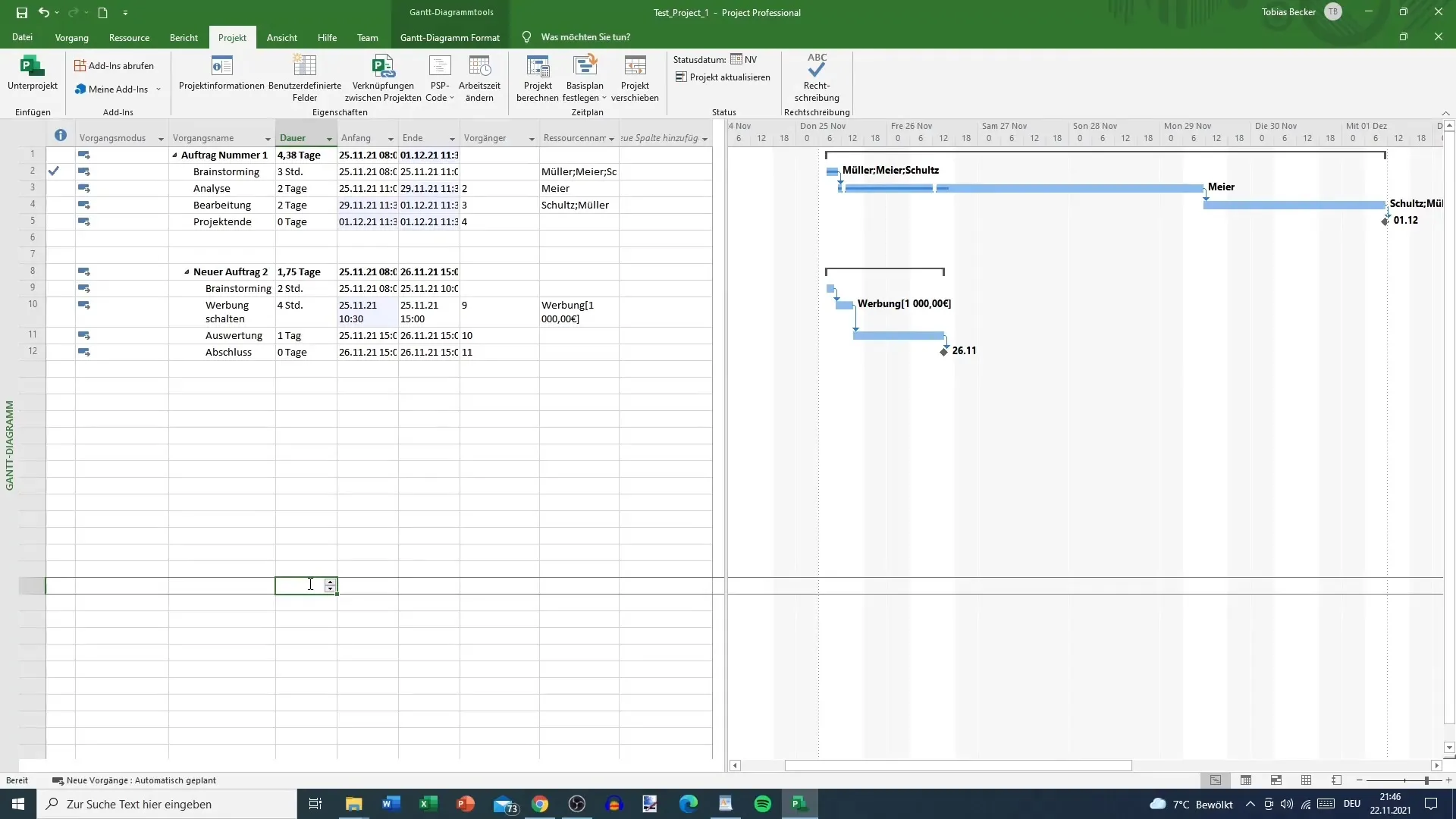 Individuelle Arbeitszeiten in MS Project optimal anpassen