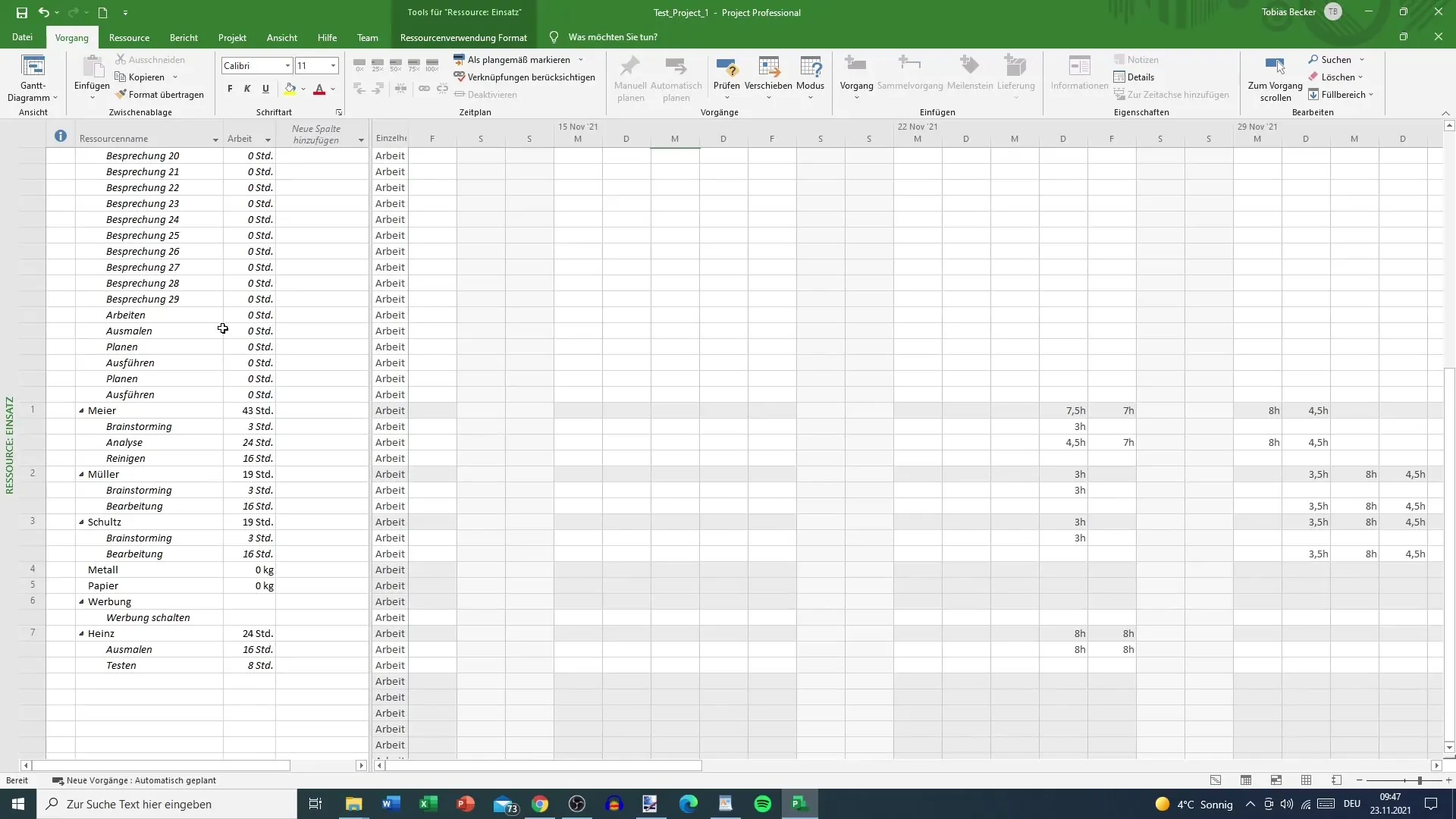 Ressourcenmanagement in MS Project effektiv gestalten