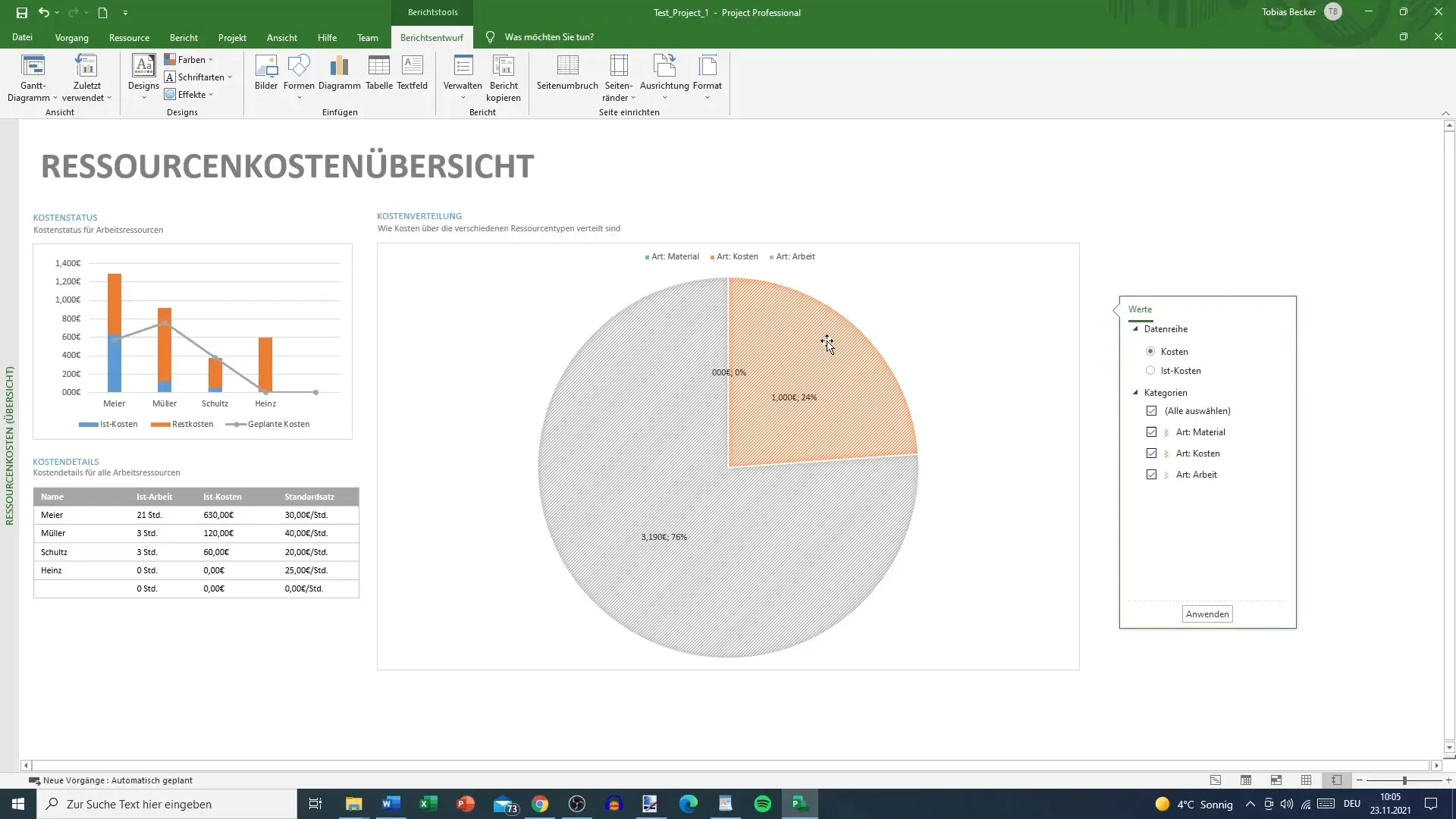 Kostenübersicht in MS Project – So behältst du dein Budget im Blick