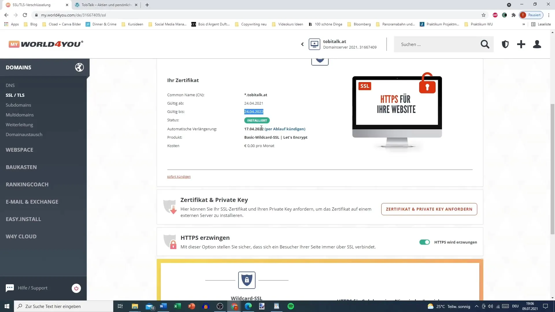 Mengatur sertifikat SSL untuk halaman WordPress Anda