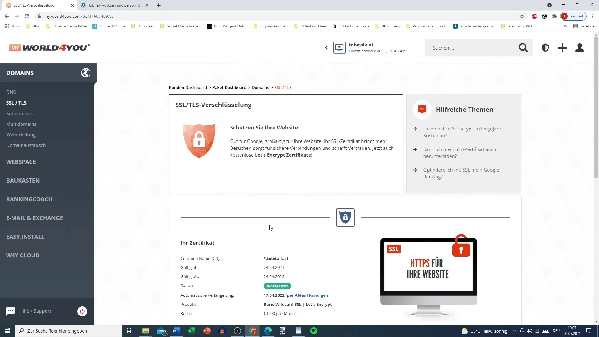 Mengatur sertifikat SSL untuk situs WordPress Anda