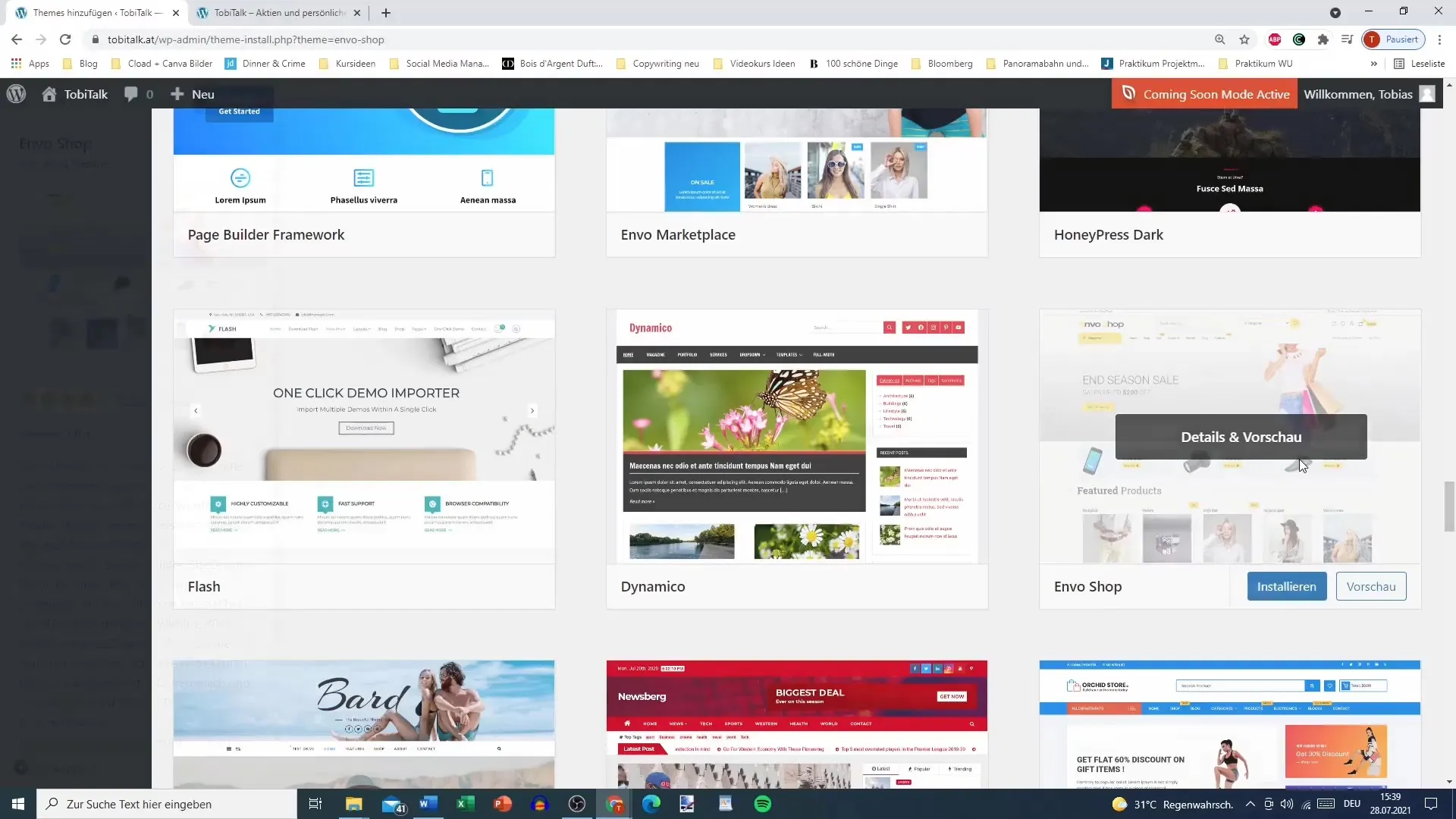 Gambaran tema untuk halaman WordPress Anda