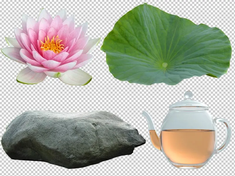 Affiche publicitaire Lotus Tea - Partie 02 - Retouche d'objets individuels