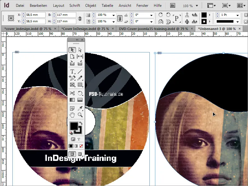 Créer une jaquette de DVD et un label de DVD - Partie 4 : Créer un label dans InDesign.