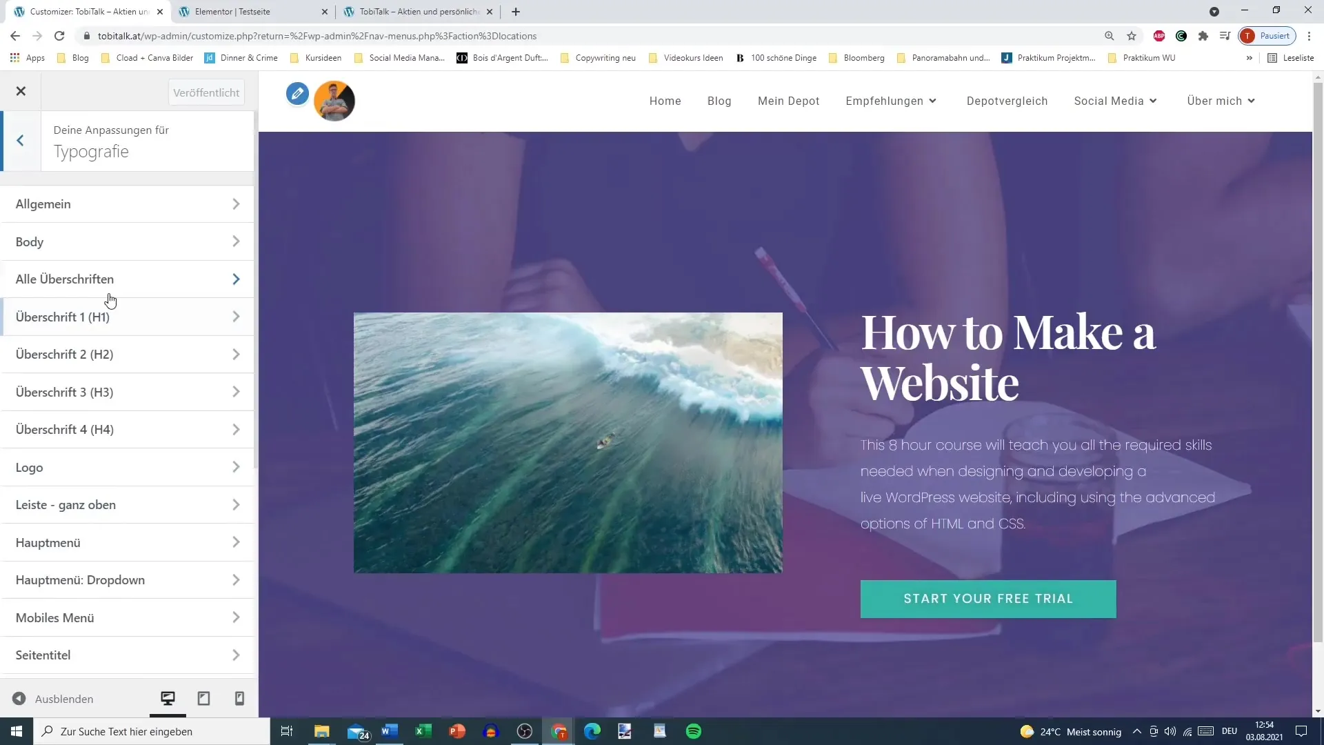 Mengatur header situs web Anda dengan Elementor secara efektif