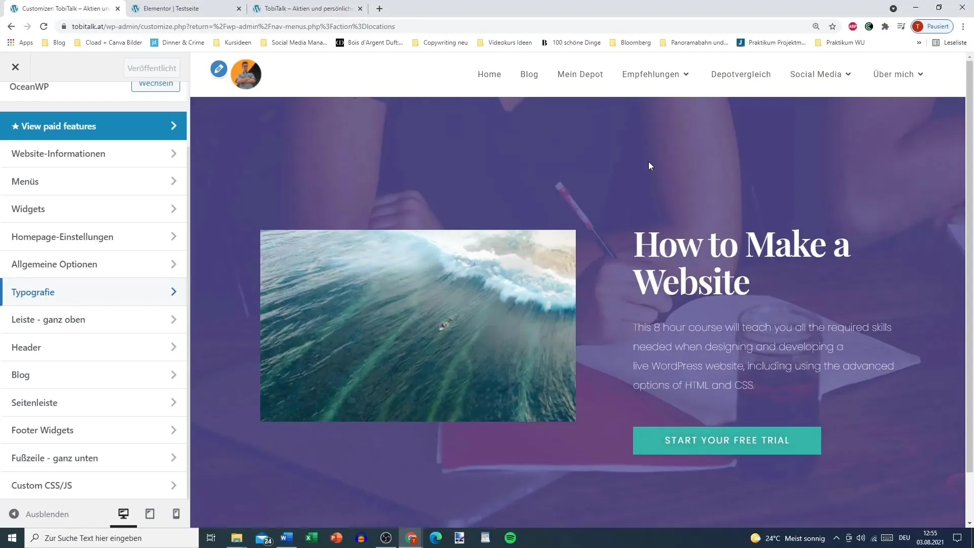 Mengatur header situs web Anda dengan Elementor secara efektif