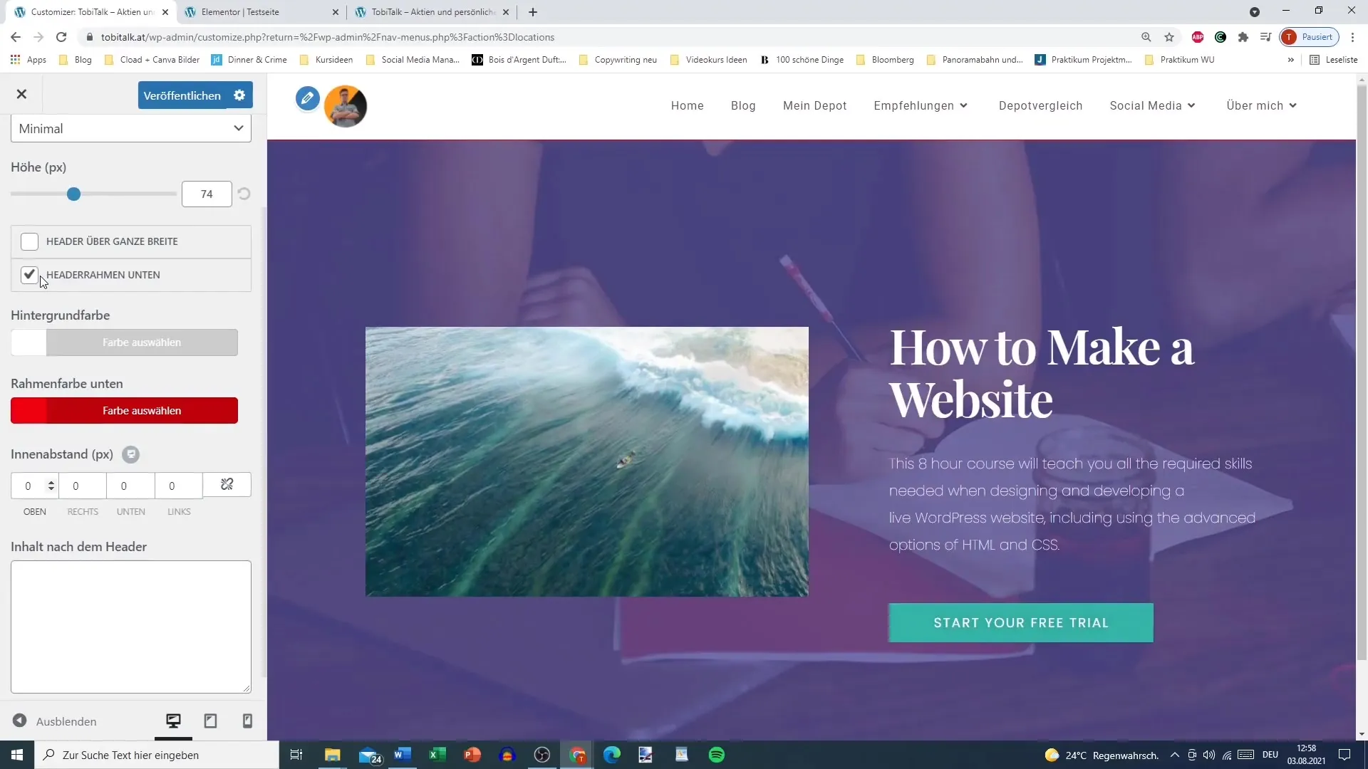 Mengatur format menu dengan Elementor untuk WordPress