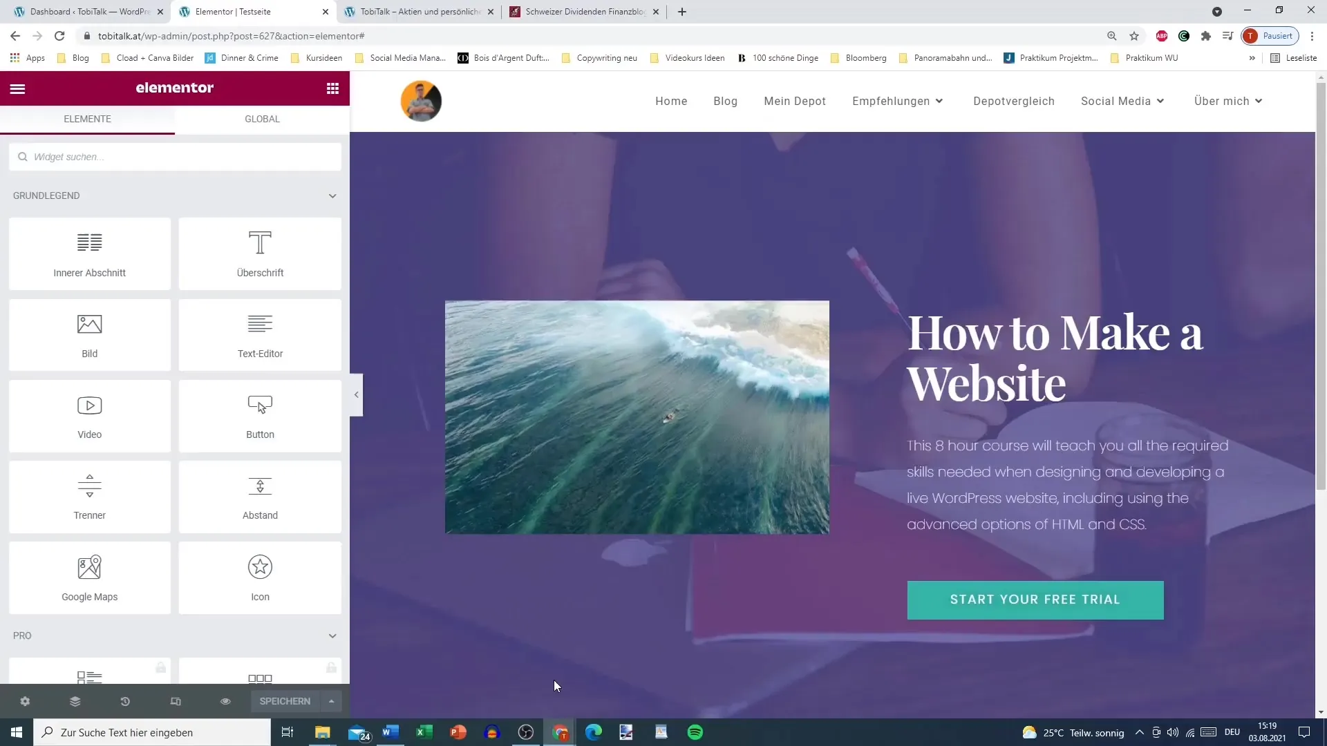 Mengatur footer secara efisien dengan Elementor dan Envato