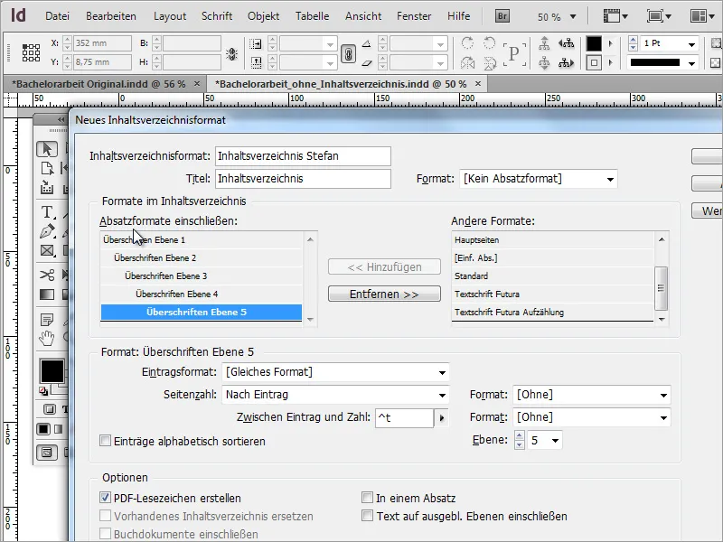 Designing professional seminar papers: The table of contents