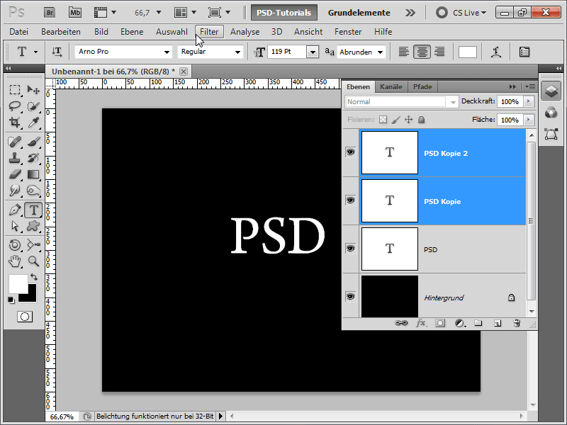 3D-Textleuchteffekt mit nur wenigen Klicks