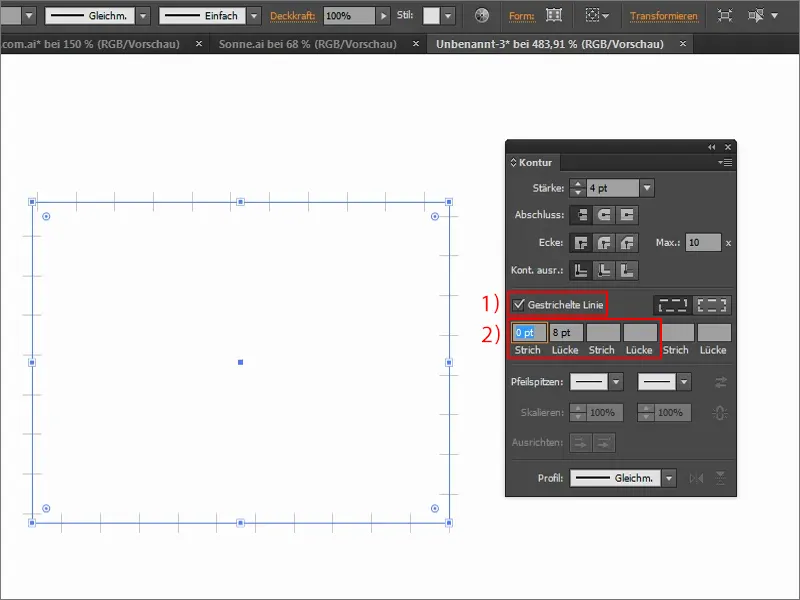 Adobe Illustrator tips & tricks: Creating a dotted line (example: stamp)