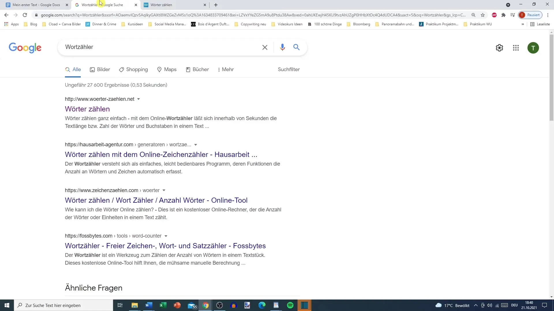 Acceso fácil al recuento de palabras en Google Docs