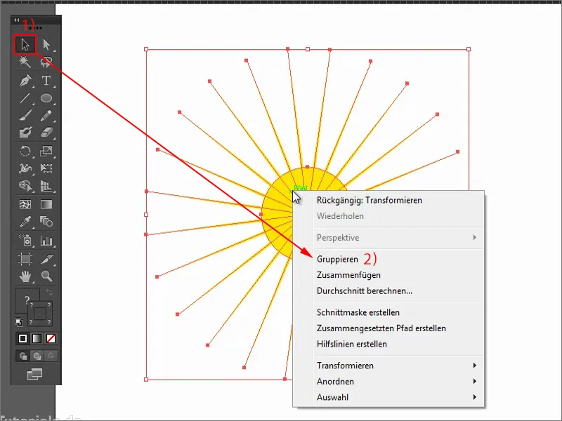 Conseils et astuces pour Adobe Illustrator : créer un soleil.