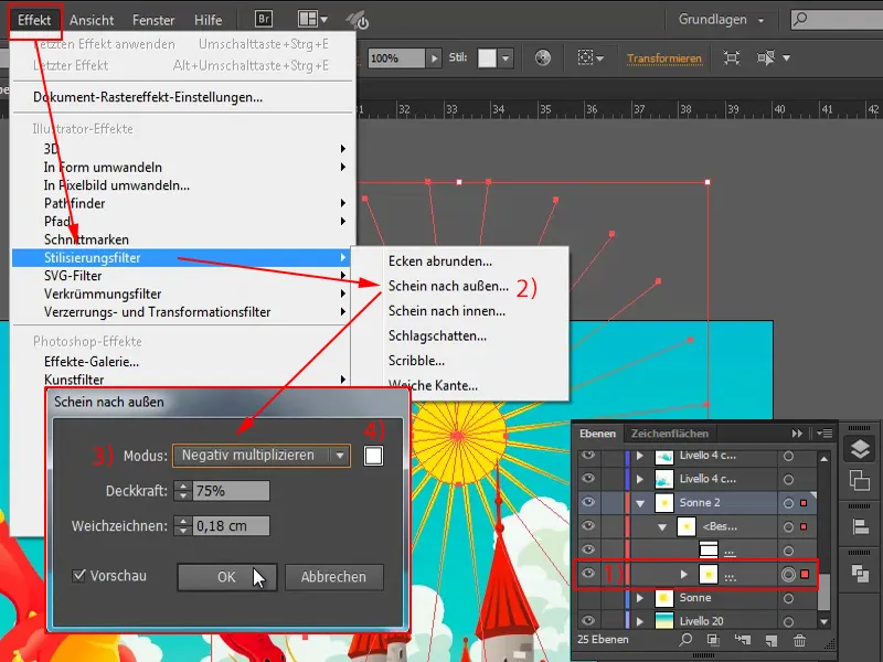 Adobe Illustrator ile ilgili ipuçları ve püf noktaları: Güneş oluşturma