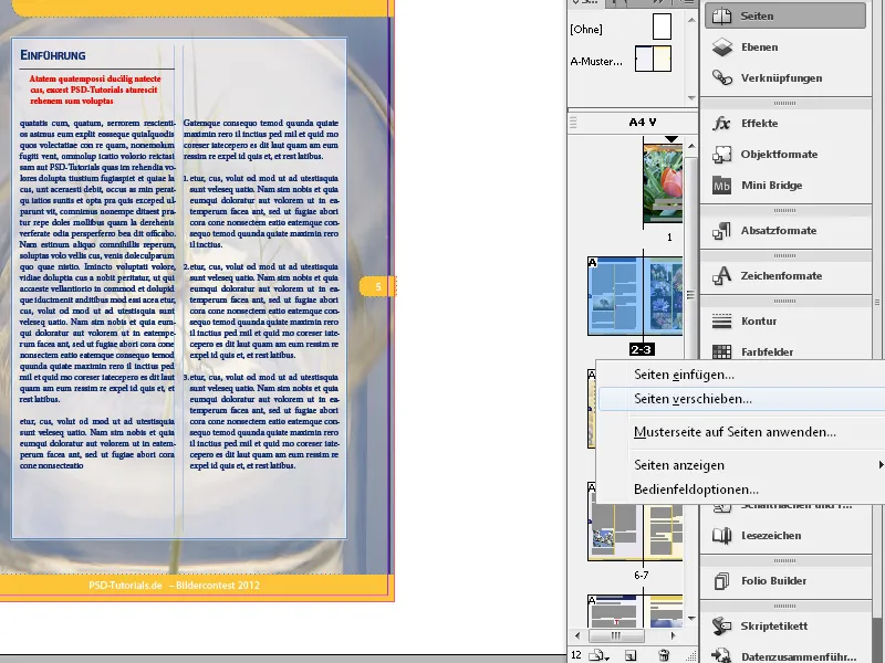 Das Kontextmenü in InDesign