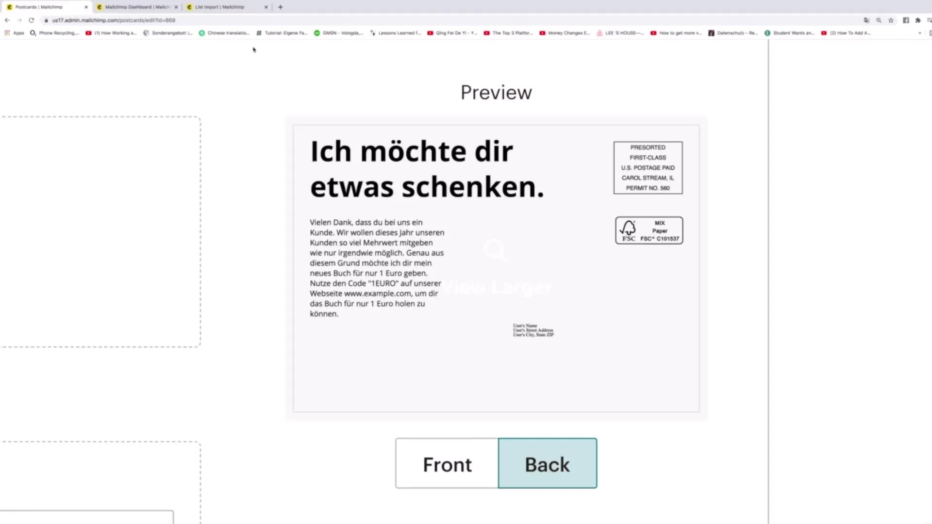 Ansichtkaarten versturen via Mailchimp - zo werkt het