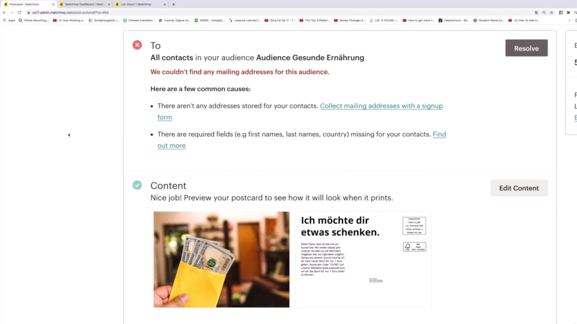 Ansichtkaarten versturen via Mailchimp - zo werkt het