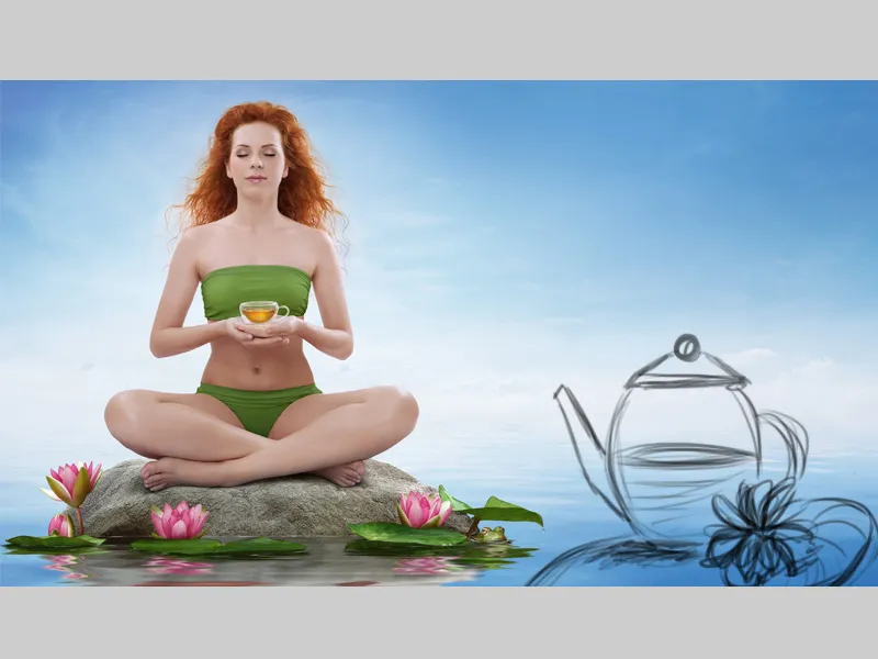 Advertising poster Lotus Tea - Part 05 - Insert composing teapot with Lotus lettering