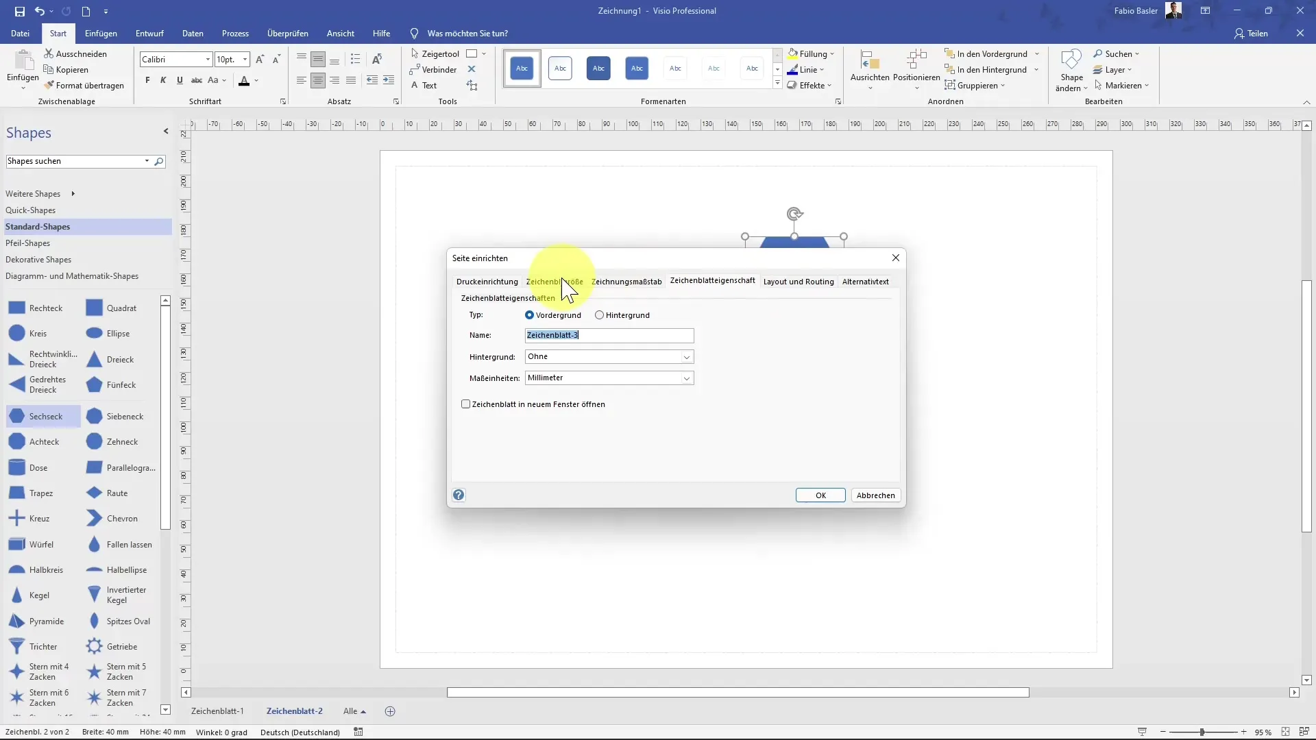 Efficient working with drawing sheets in Visio