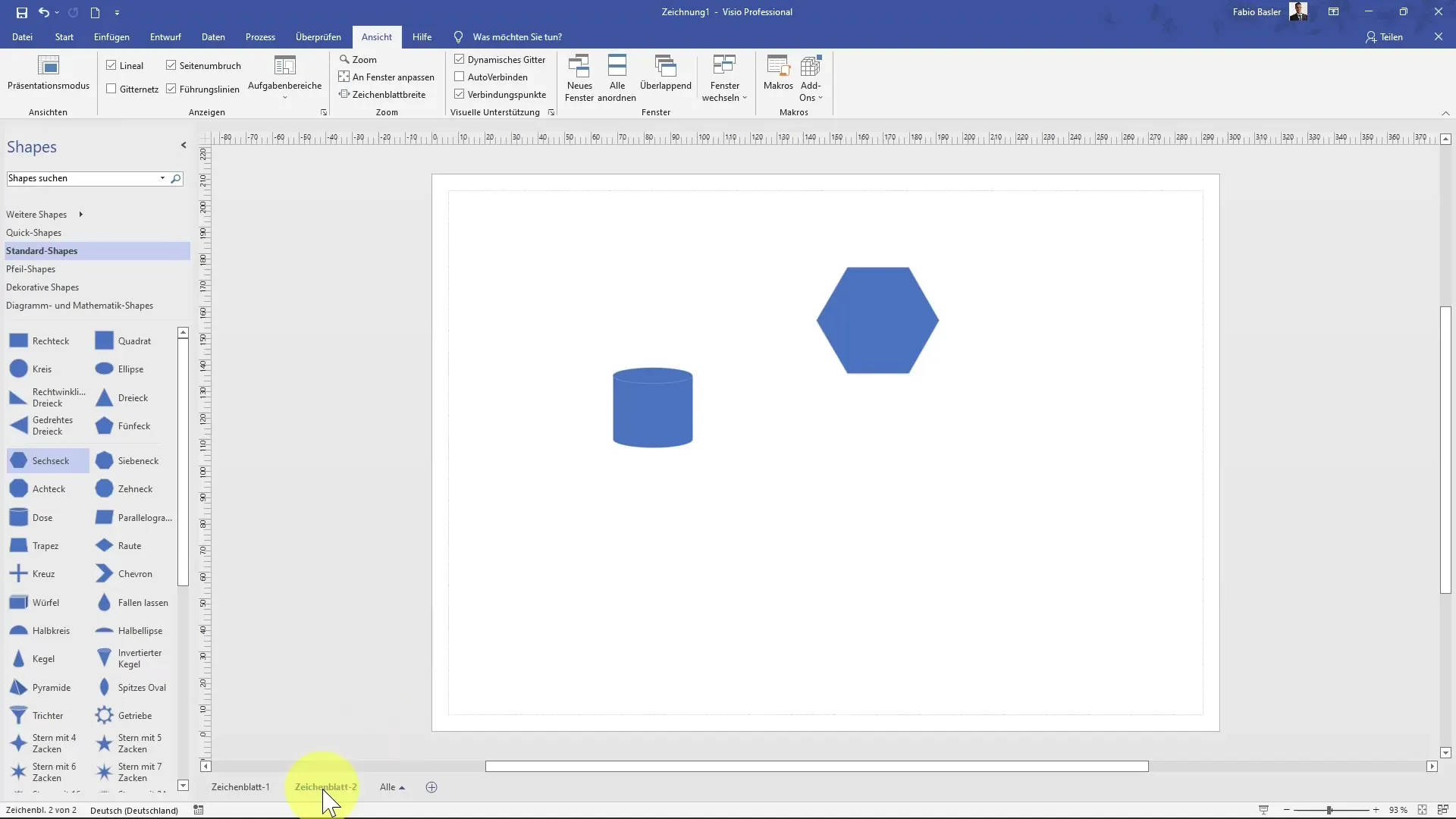 Efficient working with drawing sheets in Visio