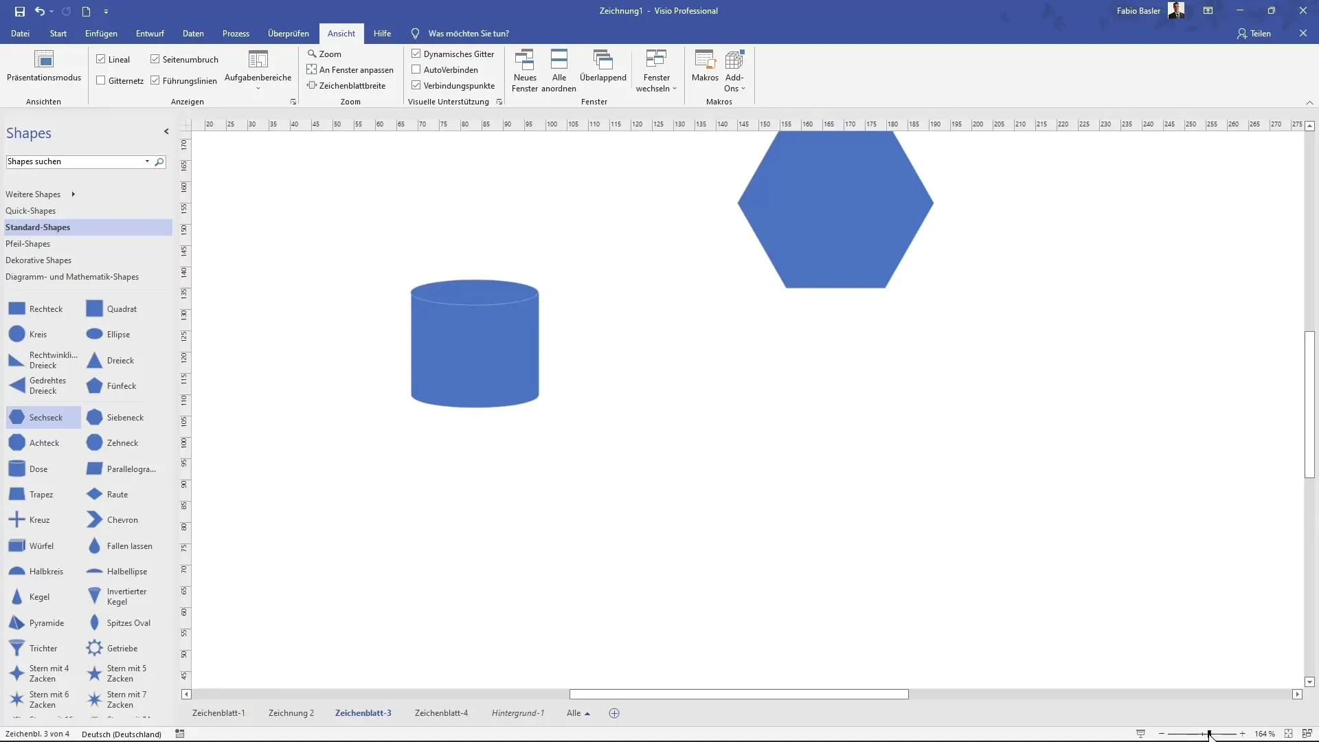 Efficient working with drawing sheets in Visio