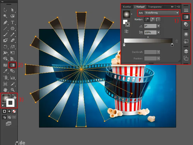 Conseils et astuces pour Adobe Illustrator : Comment tourner correctement - Effet de rayons de soleil