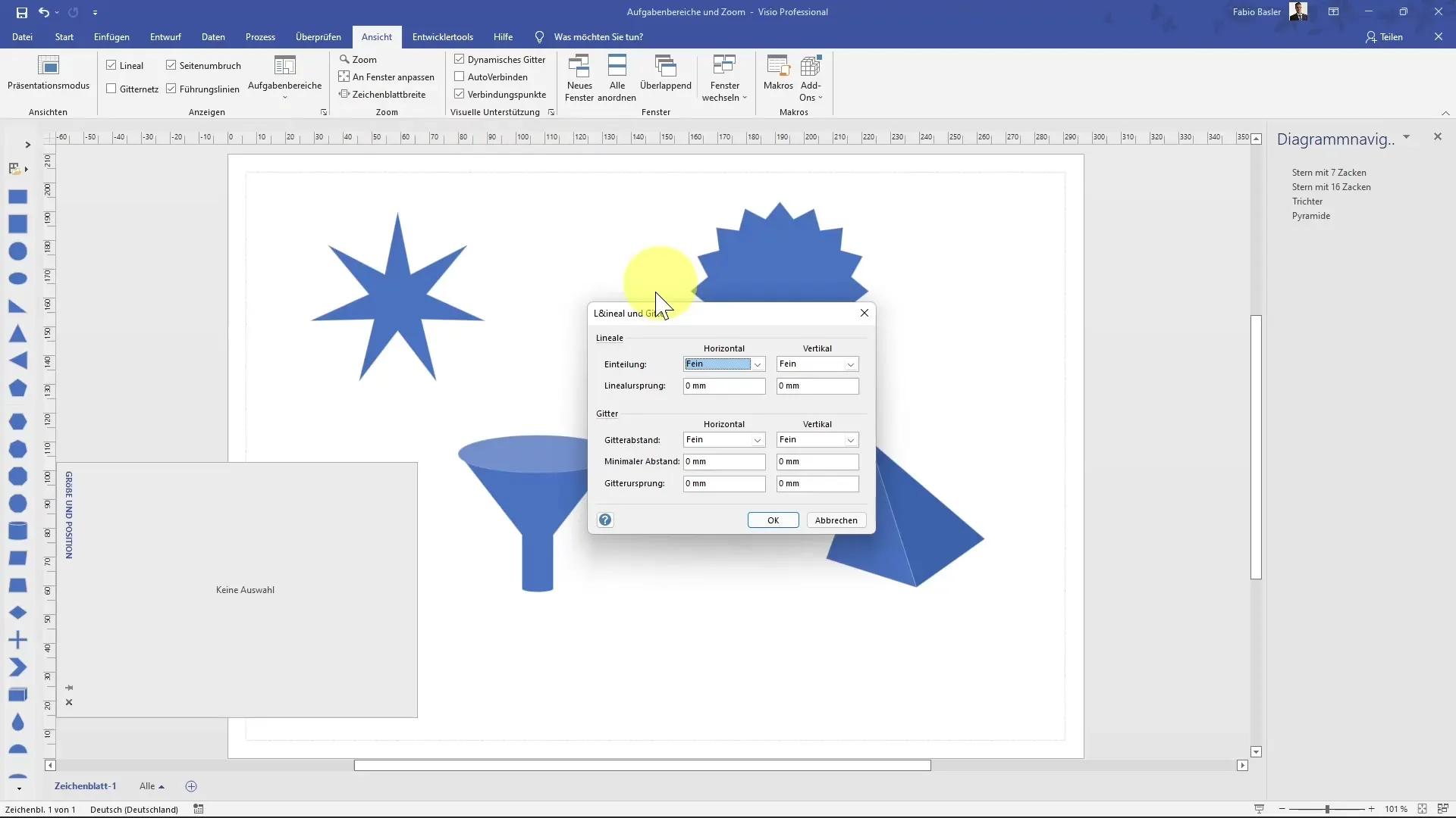 Optimally use MS Visio zoom and task areas