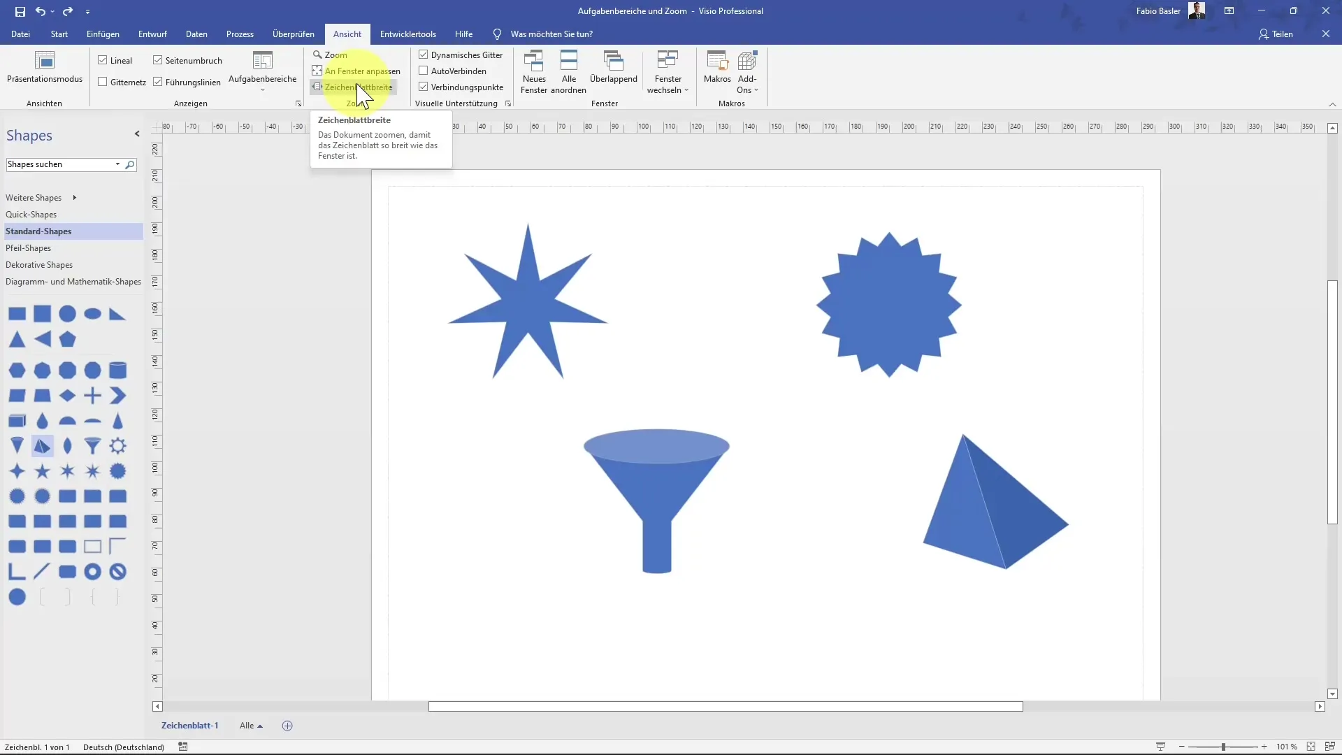 Utilisez au mieux le zoom et les zones de tâches de MS Visio