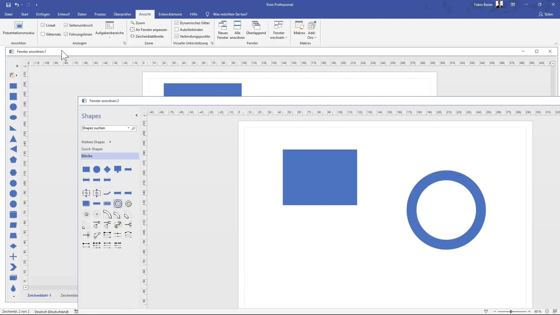 Work efficiently with multiple windows in MS Visio