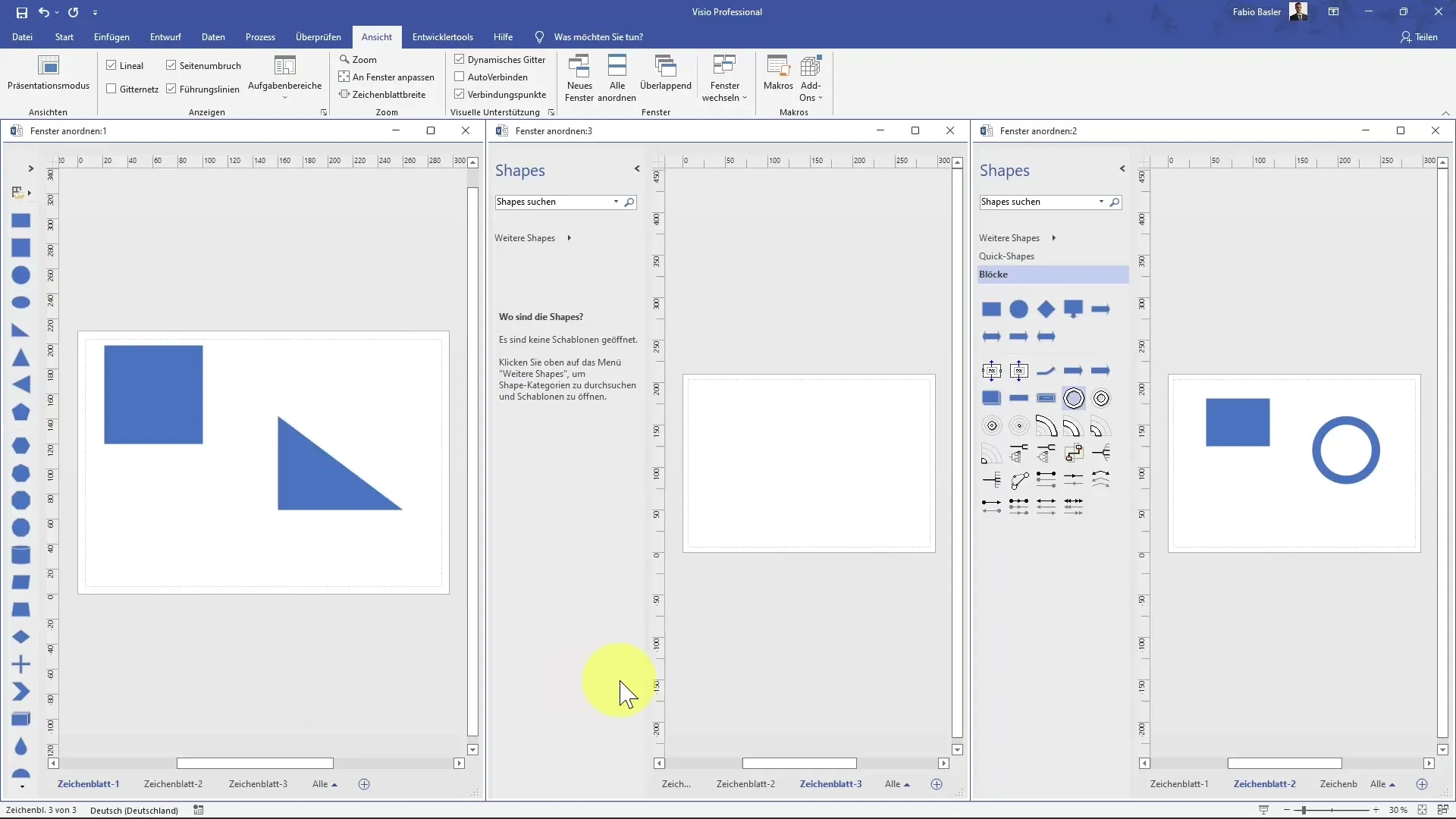 Ефективна робота з декількома вікнами в MS Visio