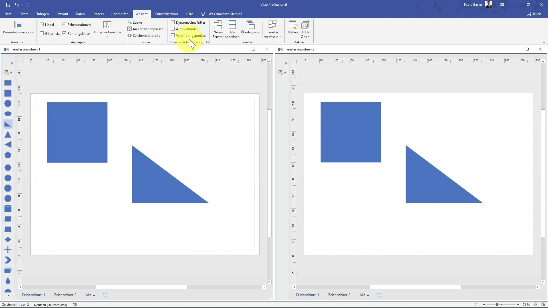 Work efficiently with multiple windows in MS Visio